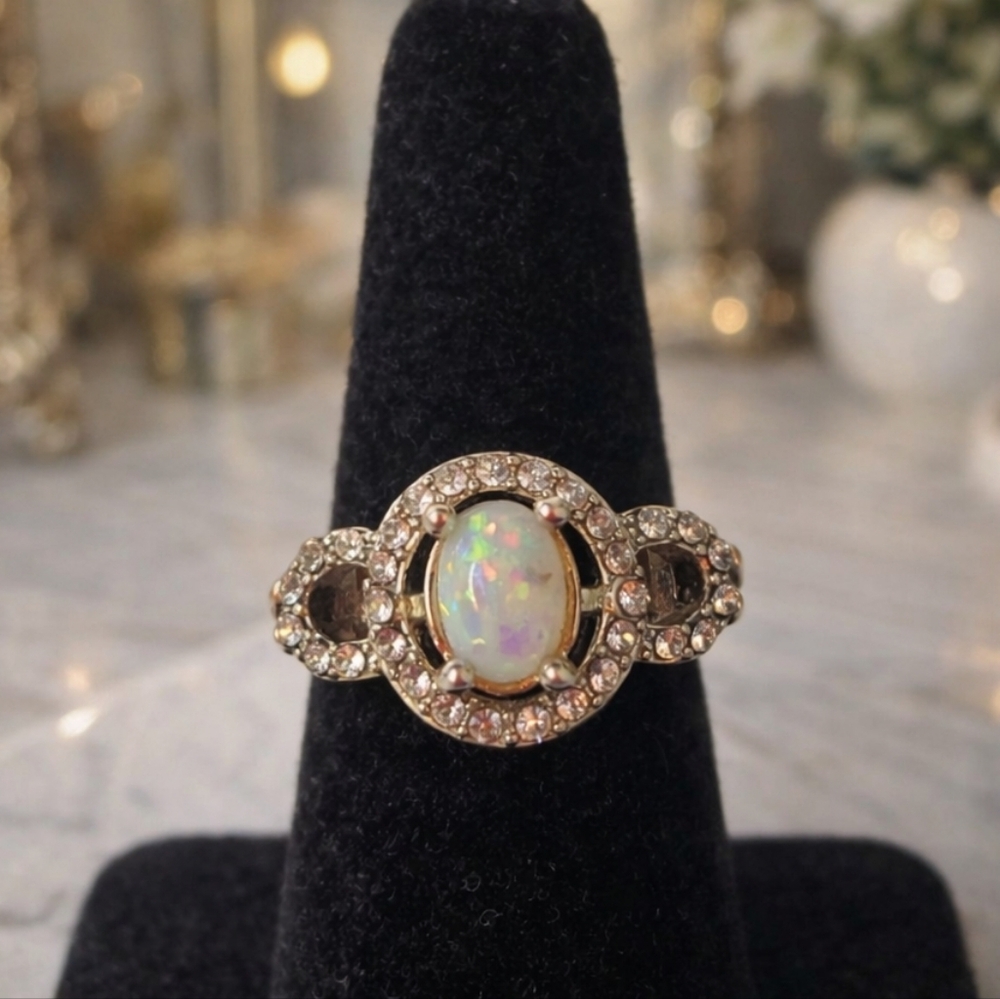 SILVER RING SIZE 5.5 5 1/2โ RHINESTONES FASHION NEW - Picture 3 of 17